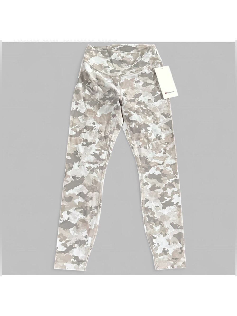 Lululemon Wunder Under Smooth Cover HR 25"leggings Camo Warm Ash Grey size 6-NWT - Picture 3 of 7
